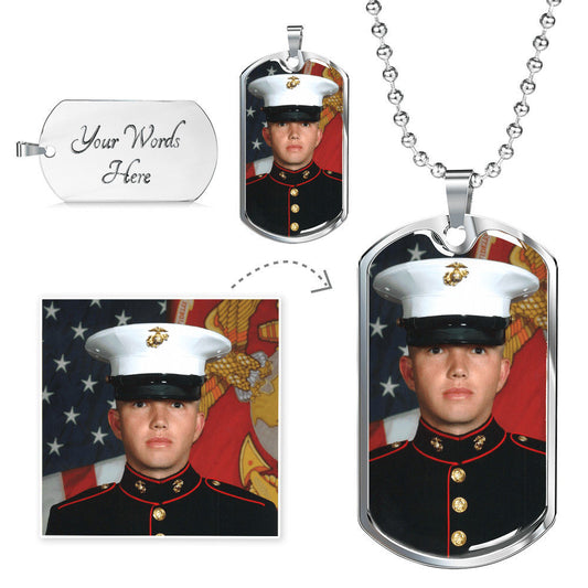 Custom Dog Tag Necklace - Upload Your Own Photo and Have It Custom Engraved!